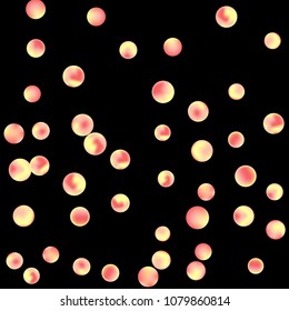 Falling colorful confetti background. Vector colorful round confetti frame isolated on Black Background. Bright background with scattered confetti. Colored postcard.