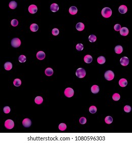 Falling colorful confetti background. Vector colorful round confetti frame isolated on Black Background. Bright background with scattered confetti. Colored postcard.