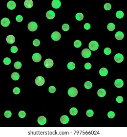 Falling colorful confetti background. Vector colorful round confetti frame isolated on Black Backdrop. Bright background with scattered confetti. Colored postcard.