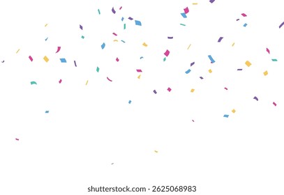 Falling Colorful Confetti celebrations design isolated on transparent background