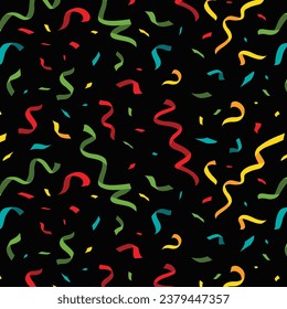 Falling colorful confetti flat design seamless pattern background isolated