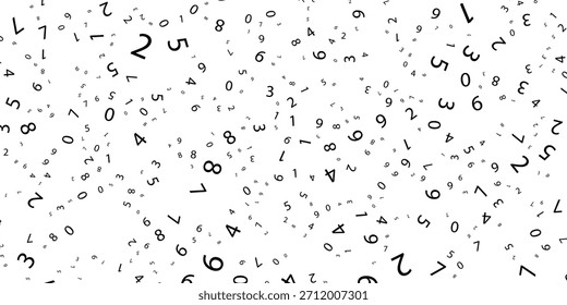 queda de números coloridos bagunçados. conceito de estudo matemático com dígitos voadores. retorne à escola faixa de matemática em fundo branco. queda números vetor ilustrações eps.10..