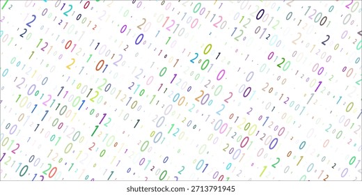 queda de números coloridos bagunçados. conceito de estudo matemático com dígitos voadores. retorne à escola faixa de matemática em fundo branco. queda números vetor ilustrações eps.10..