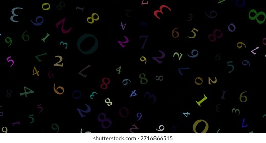 queda de números coloridos bagunçados. conceito de estudo matemático com dígitos voadores. retorne à escola faixa de matemática em fundo branco. queda números vetor ilustrações eps.10..
