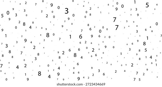 bunt schmutzige Zahlen fallen. mathematisches Studienkonzept mit fliegenden Ziffern. Zurück zur Schulmathematik Banner auf weißem Hintergrund. Fallende Zahlen, VektorgrafikEPS.10..