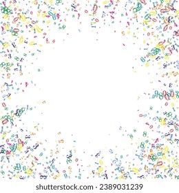 Falling colorful numbers. Math study concept with flying digits. Back to school mathematics banner on white background. Falling numbers vector illustration.