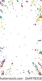 Falling colorful numbers. Math study concept with flying digits. Back to school mathematics banner on white background. Falling numbers vector illustration.