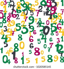 Falling Colorful Numbers On White Background Stock Vector (Royalty Free ...