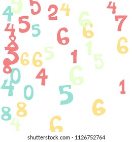 Falling Colorful Numbers On White Background Stock Vector (Royalty Free ...