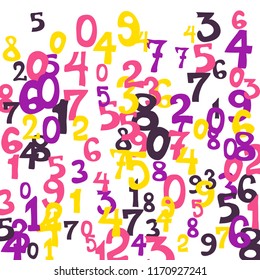 Falling Colorful Numbers On White Background Stock Vector (Royalty Free ...