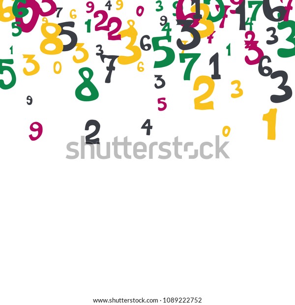 Falling Colorful Numbers On White Background Stock Vector (Royalty Free ...