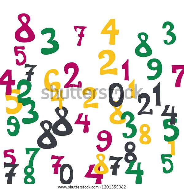 Falling Colorful Numbers On White Background Stock Vector (Royalty Free ...