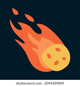 Falling Comet or Meteor as Space Adventure and Galaxy Exploring Vector Illustration