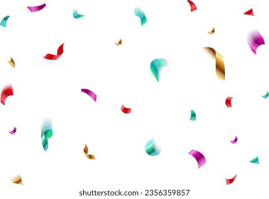 Falling confetti background. Colorful realistic glitter rain