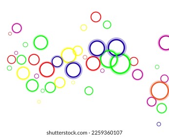 Falling Confetti. Bright background of multicolored confetti.  Square card and frame. Vector isolated confetti on white background template.