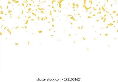 Falling Confetti. Bright Vector Golden Confetti Background. Confetti, Serpentine Splash Isolated On Background. Carnival, Celebration, Opening, Birthday Premium Design.