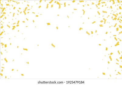 Falling confetti. Bright vector golden confetti background. Confetti, serpentine splash isolated on background. Carnival, celebration, opening, birthday premium design.