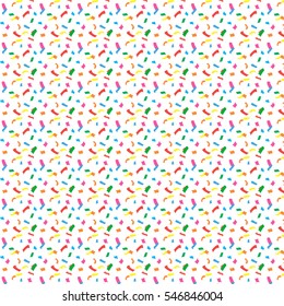 Falling confetti. Celebration party holiday decoration. Seamless texture.