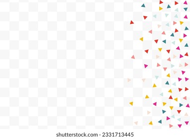 Falling Confetti Christmas Vector Transparent Background. Festive Elements Wallpaper. Festival Geometric Card. Happy Shapes Celebration Postcard.