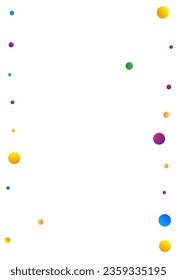 Falling Confetti Flying Vector White Background. Fun Circle Design. Top Shine Wallpaper. Happy Round Decoration Pattern.