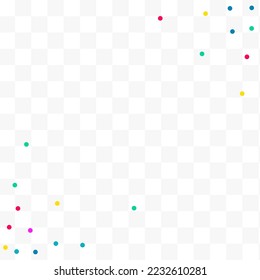 Falling Confetti Independence Vector Transparent Background. Carnaval Circle Backdrop. Abstract Splash Invitation. Color Round Flying Pattern.