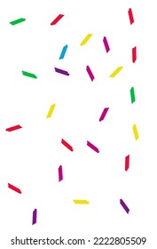 Falling Confetti Independence Vector White Background. Festival Dust Design. Fun Smear Backdrop. Happy Shavings Celebrate Invitation.