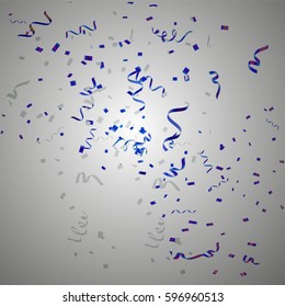 Falling confetti isolated on grey background. Celebration party holiday decoration to birthday, effect of glitter confetti illustration.Vector eps10