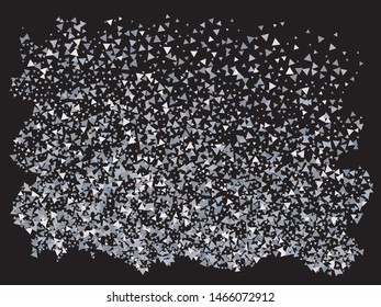 Falling confetti on black background. Vector illustration object. Fresh design's elements. Silver luxury festive decoration for holidays and celebrations.