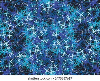 Falling confetti on black background. Vector illustration object. Fashionable glitter design's elements. Blue luxury festive decoration for holidays and celebrations.