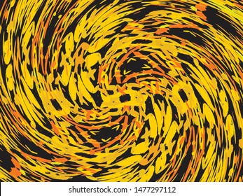 Falling confetti on black background. Fashionable element of your design. Vector illustration poster. Gold luxury festive decoration for holidays and celebrations.