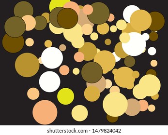 Falling confetti on black background. Vector illustration effect. Geometric element of your design. Gold luxury festive decoration for holidays and celebrations.