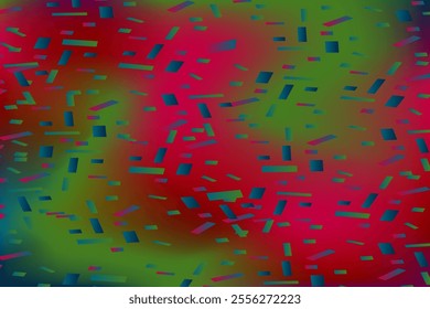 Falling confetti on blurred gradient abstract background, retro pastel vector illustration. Holographic trendy graphic design for greeting card banner poster event celebration flyer party invitation