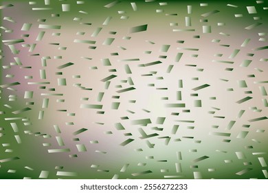 Falling confetti on blurred gradient abstract background, retro pastel vector illustration. Holographic trendy graphic design for greeting card banner poster event celebration flyer party invitation