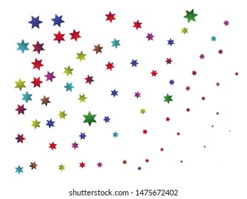 Falling confetti on white background. Vector illustration. Unusual design's elements. Multicolor luxury festive decoration for holidays and celebrations.