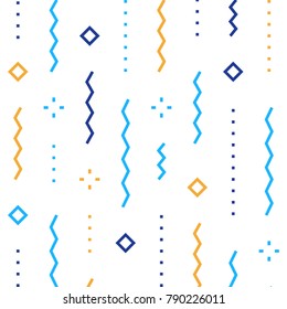 Falling confetti pattern, abstract background, minimalist festive decoration, celebration backdrop concept, vector line illustration
