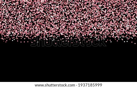 Falling Confetti. Pink gold glitter texture. Pink abstract particles.