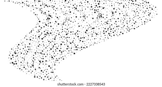 Falling confetti stars. Black stars on a white background. Festive background. Abstract texture on a white background. Design element. Vector illustration, eps 10.