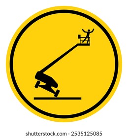 Falling Crane Hazard Symbol Sign, Vector Illustration, Isolate On White Background Label.EPS10
