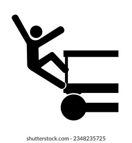 Falling Of Crush Hazard Black Icon,Vector Illustration, Isolate On White Background Label. EPS10