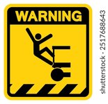 Falling Of Crush Hazard Warning Sign, Vector Illustration, Isolate On White Background Label.EPS10