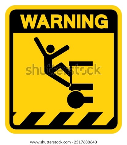 Falling Of Crush Hazard Warning Sign, Vector Illustration, Isolate On White Background Label.EPS10