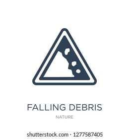 falling debris icon vector on white background, falling debris trendy filled icons from Nature collection, falling debris vector illustration