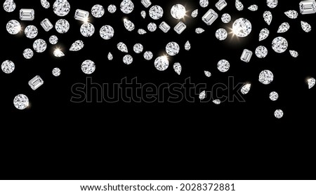 falling diamond gems abstract Background. concept for diamond jewelry and luxury background template in vector illustrative.