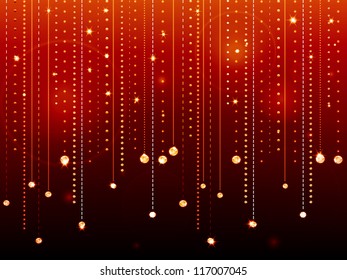 Falling diamonds background with sparkles and glows