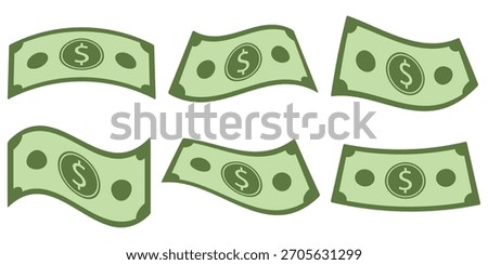 Falling dollar banknotes. Falling money bills