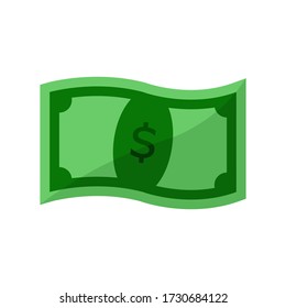 Billetes en dólares que caen, lluvia de dinero, ilustración vectorial plana aislada en color de fondo. El dólar estadounidense cae, la animación está lista. Notas de papel de USD volando en el aire.