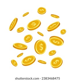 falling dollar coin illustration, money vector