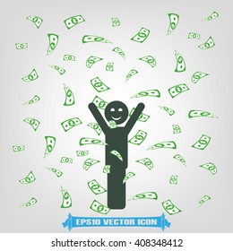 falling dollar human vector illustration