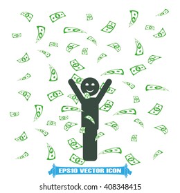 falling dollar human vector illustration