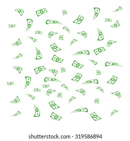 falling dollar icon